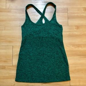 Beyond Yoga Green Spacedye Criss Cross Back Tank Top - Size Small